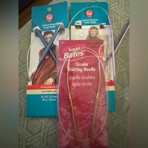 3 sets Aluminum Circular Knitting Needles, Boye and Susan Bates